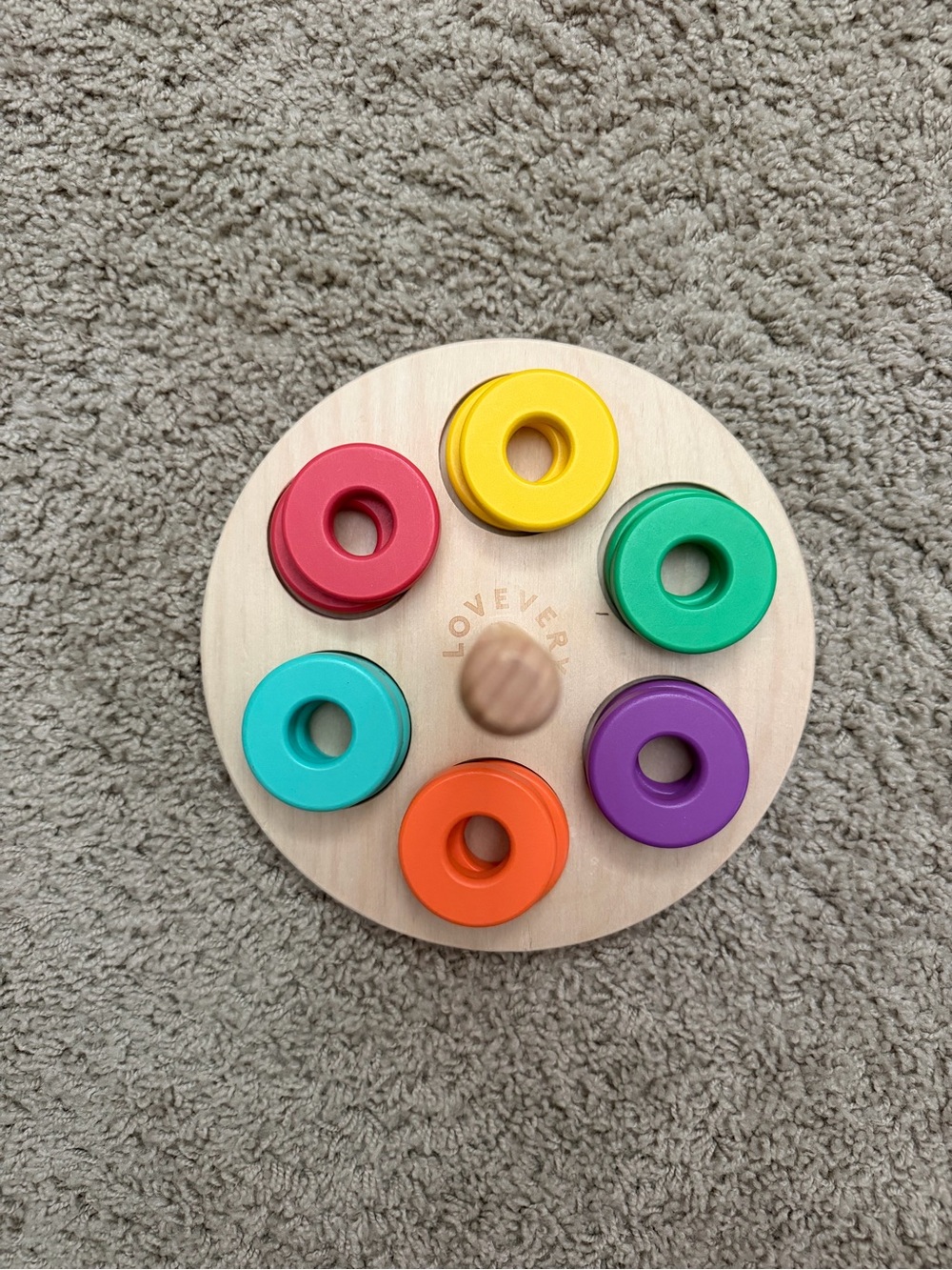 Lovevery Rainbow Ring Sorting Board — Multicolor Wooden Learning Toy
